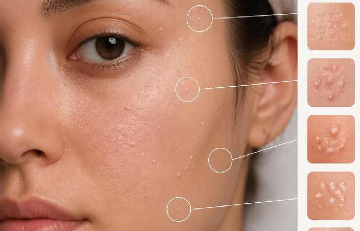 over white bumps on face not milia